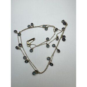 London Manori AB Cristal Chain Necklace Gold Tone Sterling Silver 925 Pretty